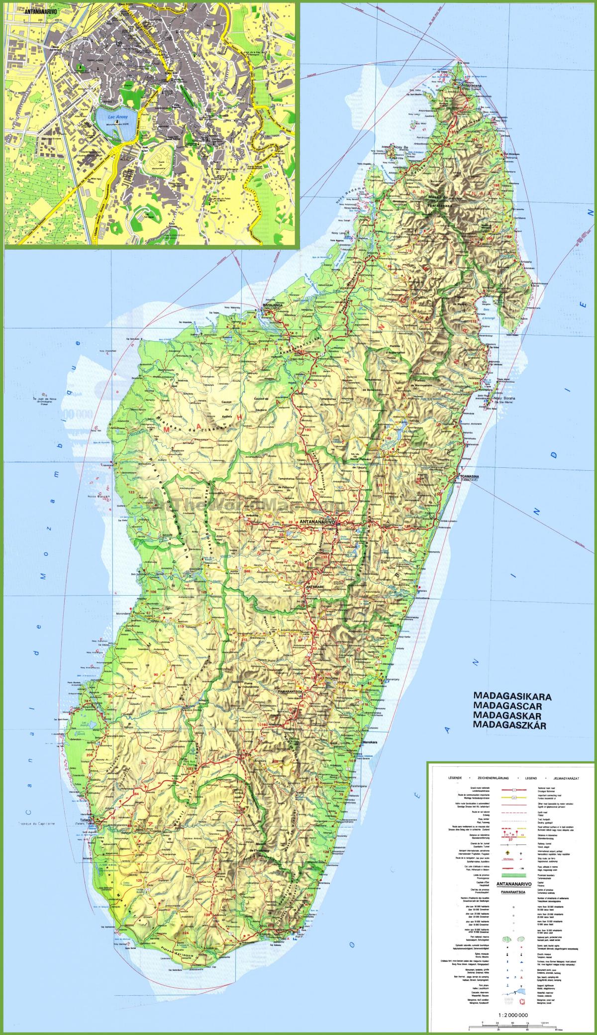 hartë që tregon Madagaskar