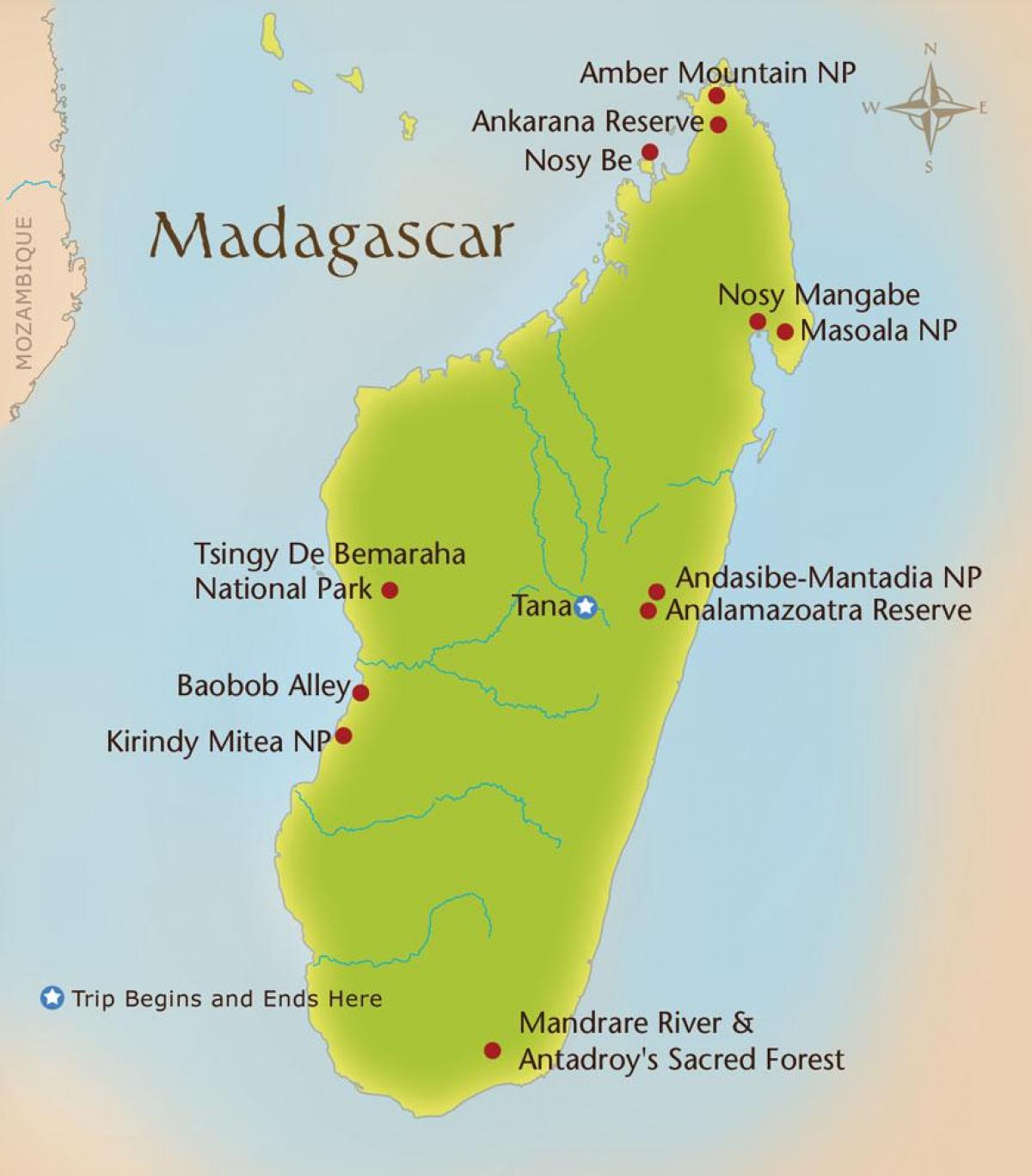 harta e Madagaskar malet