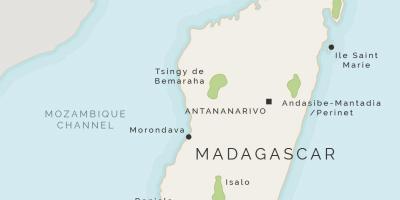 Harta e Madagaskar dhe përreth ishujve