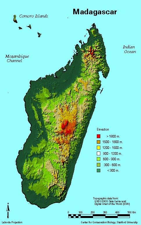 harta e Madagaskar gjeografi