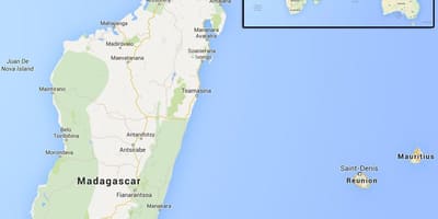 Harta e ishujve pranë Madagaskar