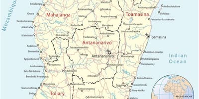 Harta e Madagaskar aeroporte