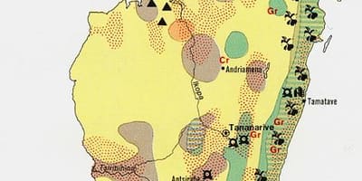 Harta e Madagaskar burimeve natyrore