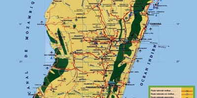Madagaskar tërheqjet turistike harta