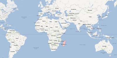 Hartë të botës duke treguar Madagaskar