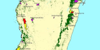 Harta e Madagaskar parqet kombëtare