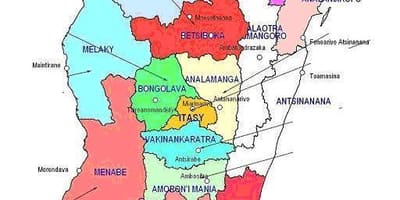 Harta e Madagaskar regjione